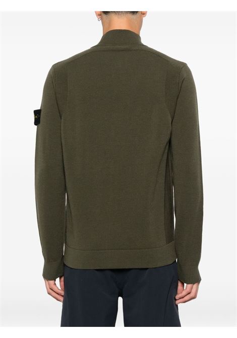 maglione con zip uomo verde militare STONE ISLAND | K2S15 5100062 S00A1V0054
